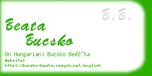 beata bucsko business card